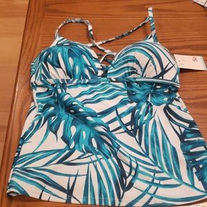 Tropical Tankini Top Size L NWT